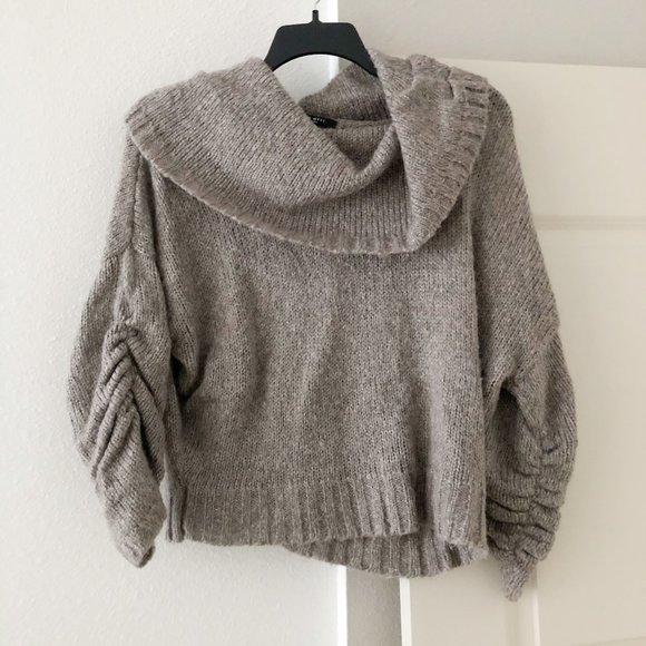 Nine West Sweaters - NINE WEST Jeans Ruched Sleeve Cowl Turtleneck Swea